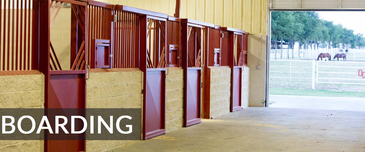 boarding showcasing stall stable red gated gates at dg ranch tx